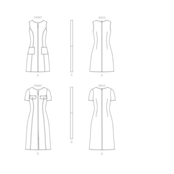 Butterick Sewing Pattern B6725 Dress Belted Misses Size 6-14 - Picture 3 of 3